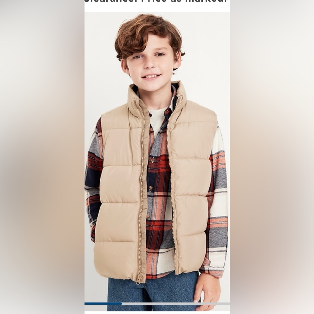 Boy’s Khaki puffer vest